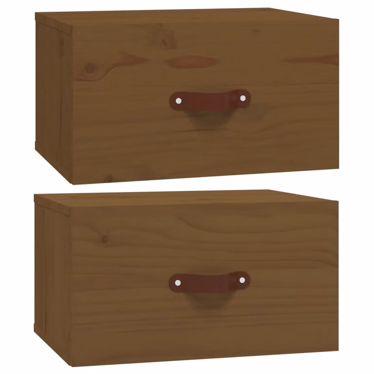 Comodini a Muro 2 pz ambra 40x29,5x22 cm