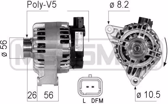 ERA 210123A Alternatore 80 A 14 V compatibile con PEUGEOT 306 berlina (7A, 7C, N3, N5), PARTNER Combispace (5F), 306 Cabriolet e 306 Break