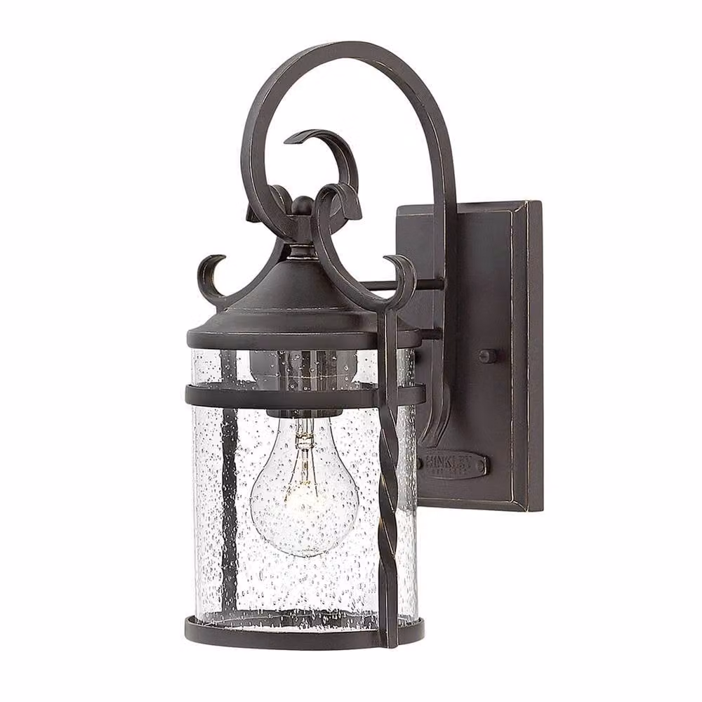 Applique da esterno in stile retrò, colore nero antico, attacco E27, 60 W, Casa Hinkley