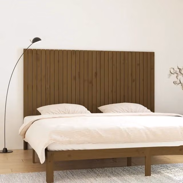 Testiera da parete VIDAXL in legno massello di pino marrone opaco L: 204 cm, P: 3 cm, H: 110 cm