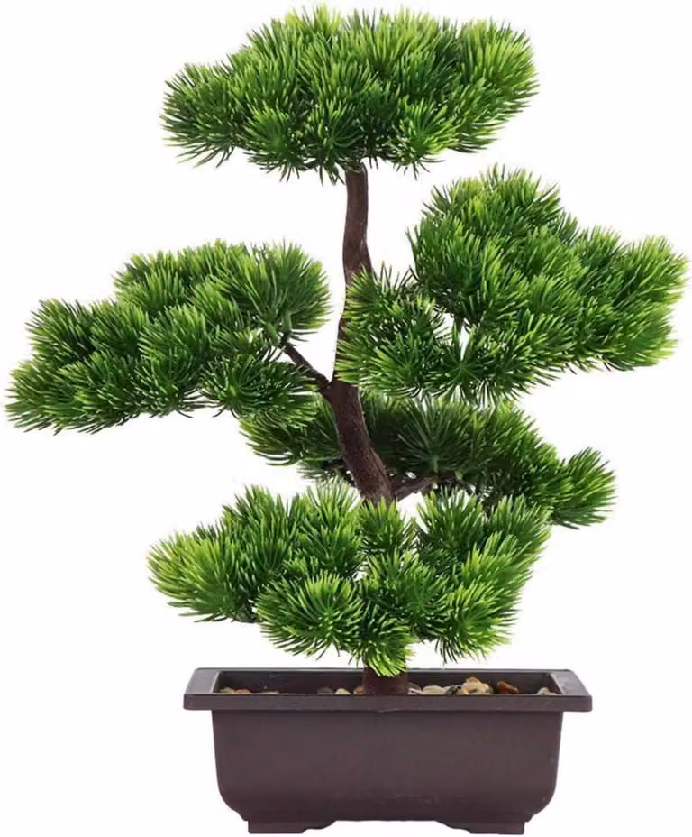 Pianta bonsai artificiale per la decorazione della casa 33cm - motivo bonsai giapponese di pino