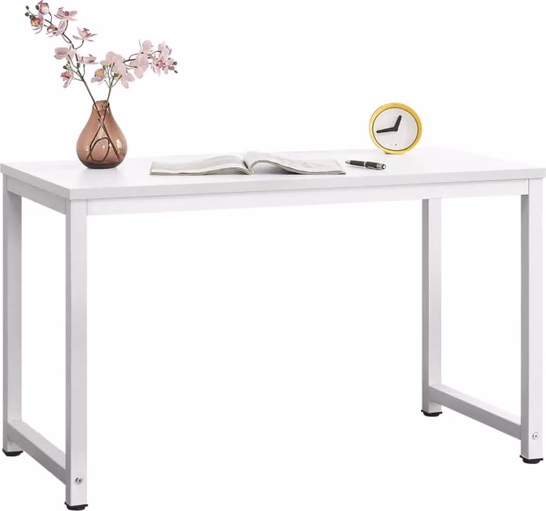 In And OutdoorMatch Scrivania Edwina - tavolo per computer portatile - 120 x 60 x 75 cm - bianco - acciaio e truciolato - design classico