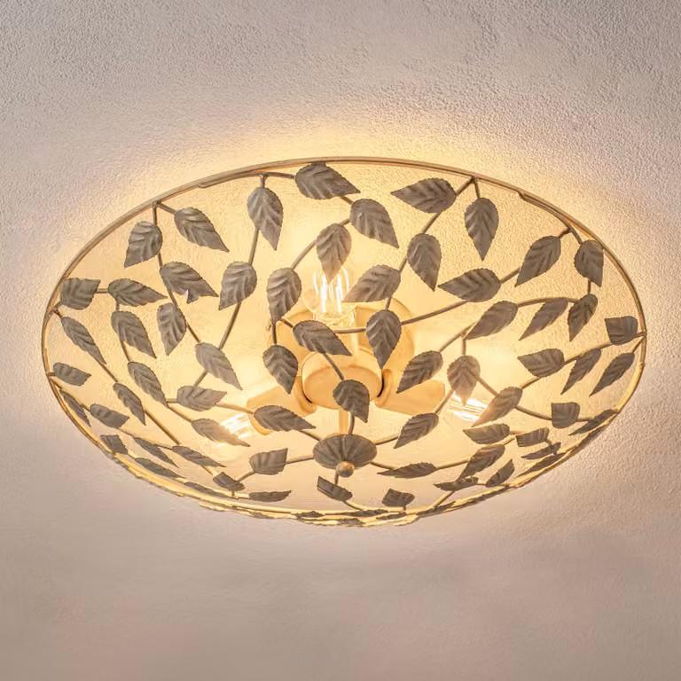 Plafoniera soffitto Arion Luminex, dimmerabile, Crema / Ambra, Soggiorno / Sala da pranzo, Metallo, Plafoniera