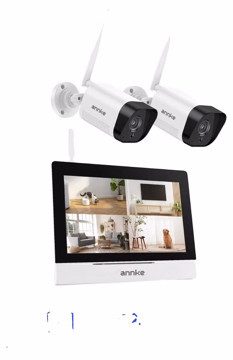 Sistema di videosorveglianza, risoluzione 5MP, 2 telecamere, display da 7 pollici, ingresso a 4 canali, visione notturna fino a 30 metri