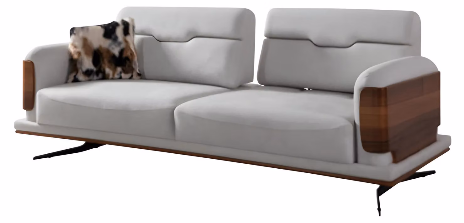 Graue Dreisitzcouch 3-Sitzer-Sofa Dreisitzer Polstersofa Sofa Couch 235cm