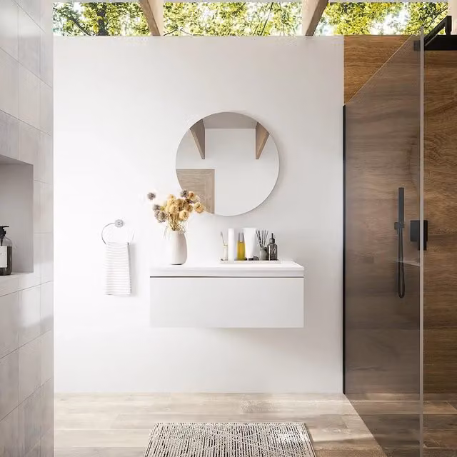 Cassettone sospeso per bagno Parama bianco opaco 60 cm – 1