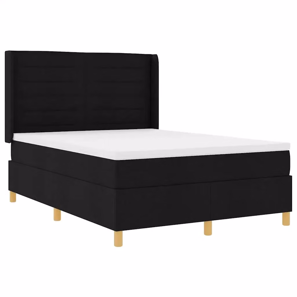 Letto a molle vidaXL con strisce LED sottostante, struttura in tessuto nero e legno, L/P: 160 x 200 cm – 2