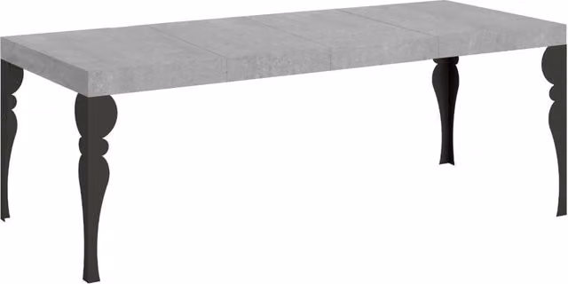 Tavolo allungabile Paxon Premium in cemento con telaio antracite L/P/H: 180-440 x 90 x 77 cm