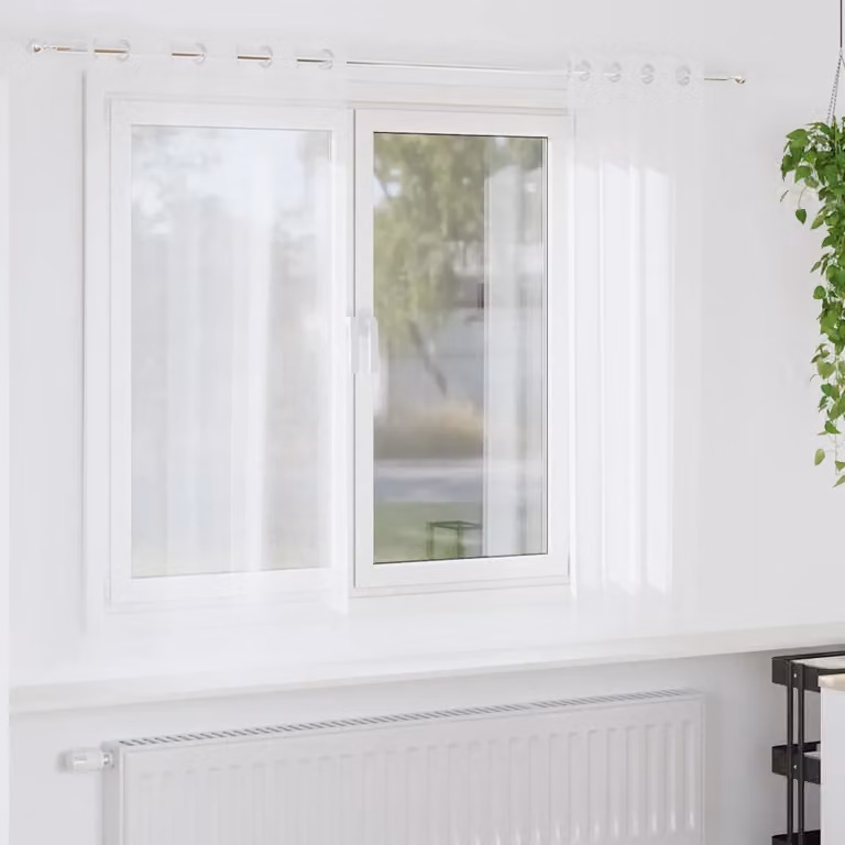 Set di 2 tendine velate vidaXL in poliestere bianco, L: 175 cm, H: 140 cm