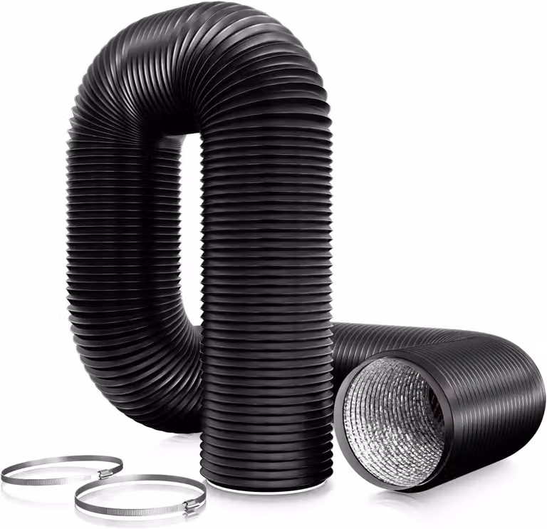 Tubo di ventilazione in alluminio e PVC, flessibile, diametro 100 mm, lunghezza 3 metri, per sistemi di aspirazione