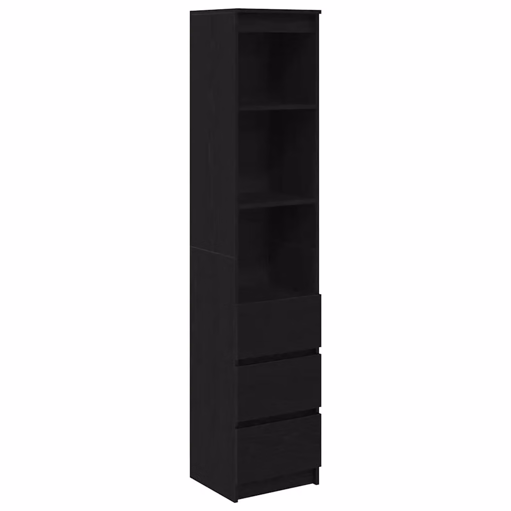 Credenza Buffet Armadio da Cucina Design Mania in Legno Multistrato Rovere Nero L: 37,5 cm, P: 35 cm, H: 180 cm – 2