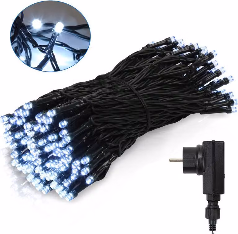 Jayseuw luci fiabesche 30m 300LED 8 modalità di luce luci fiabesche per festa Natale matrimonio decorazione, bianco freddo