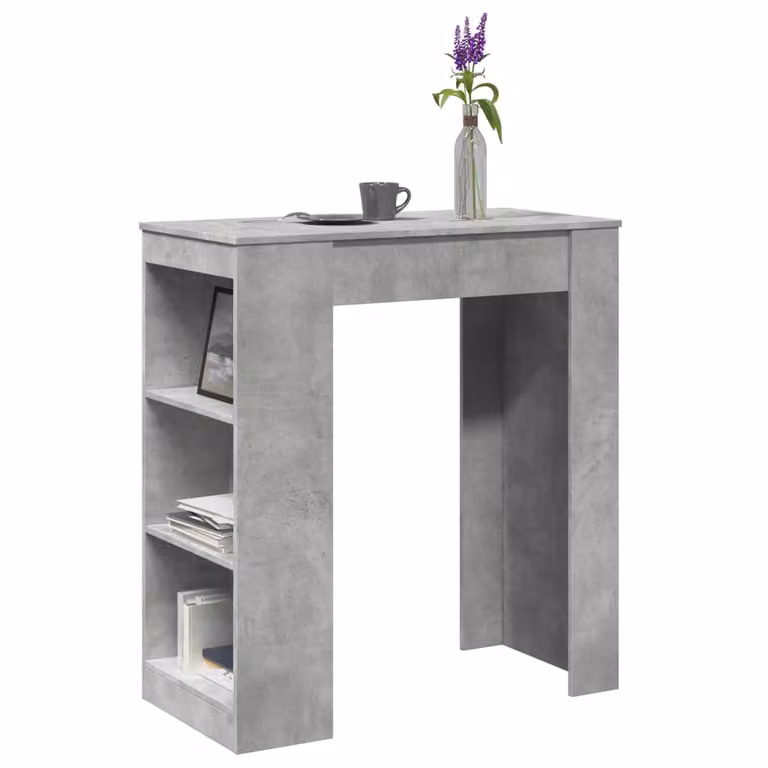 vidaXL Tavolo Bar Moderno con Rastrelliera Grigio L: 95 cm, P: 47 cm, H: 103,5 cm
