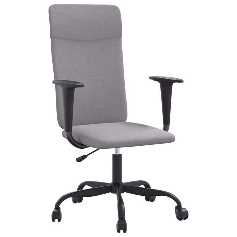 Sedia da Ufficio Regolabile Grigio Chiaro Rete e Pelle finta