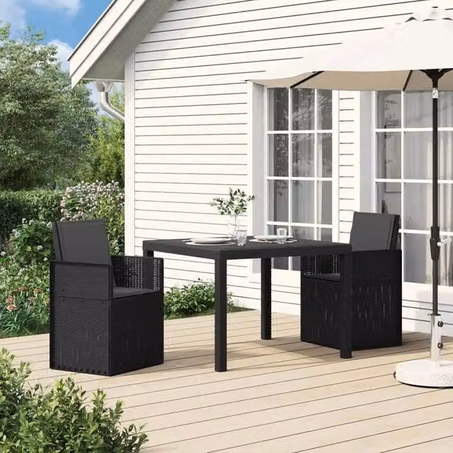 Set da Pranzo per Giardino 3 pz Antracite PP 3430040