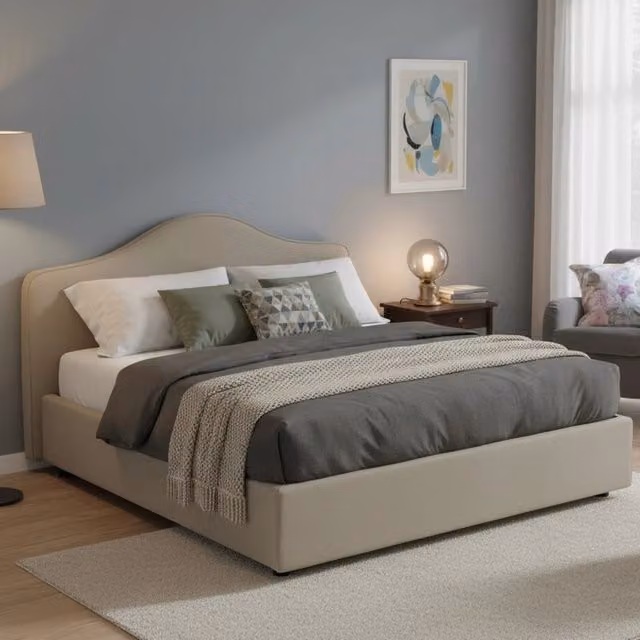 Letto Matrimoniale Talamo Italia con Materasso Incluso, Base con Contenitore Alzabile, Grigio, L/P/H: 160 x 200 x 175 cm – 1