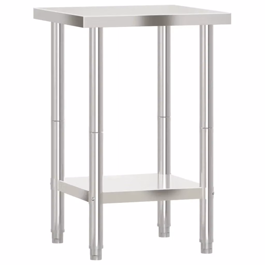 Tavolo da lavoro professionale per cucina vidaXL in metallo argento L/P/H: 55 x 55 x 85 cm – 2