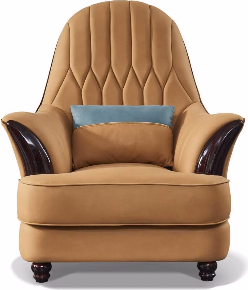 Sessel Design Couch Sofa Sitzer Luxus Braun Relax Leder Lounge Club Polster