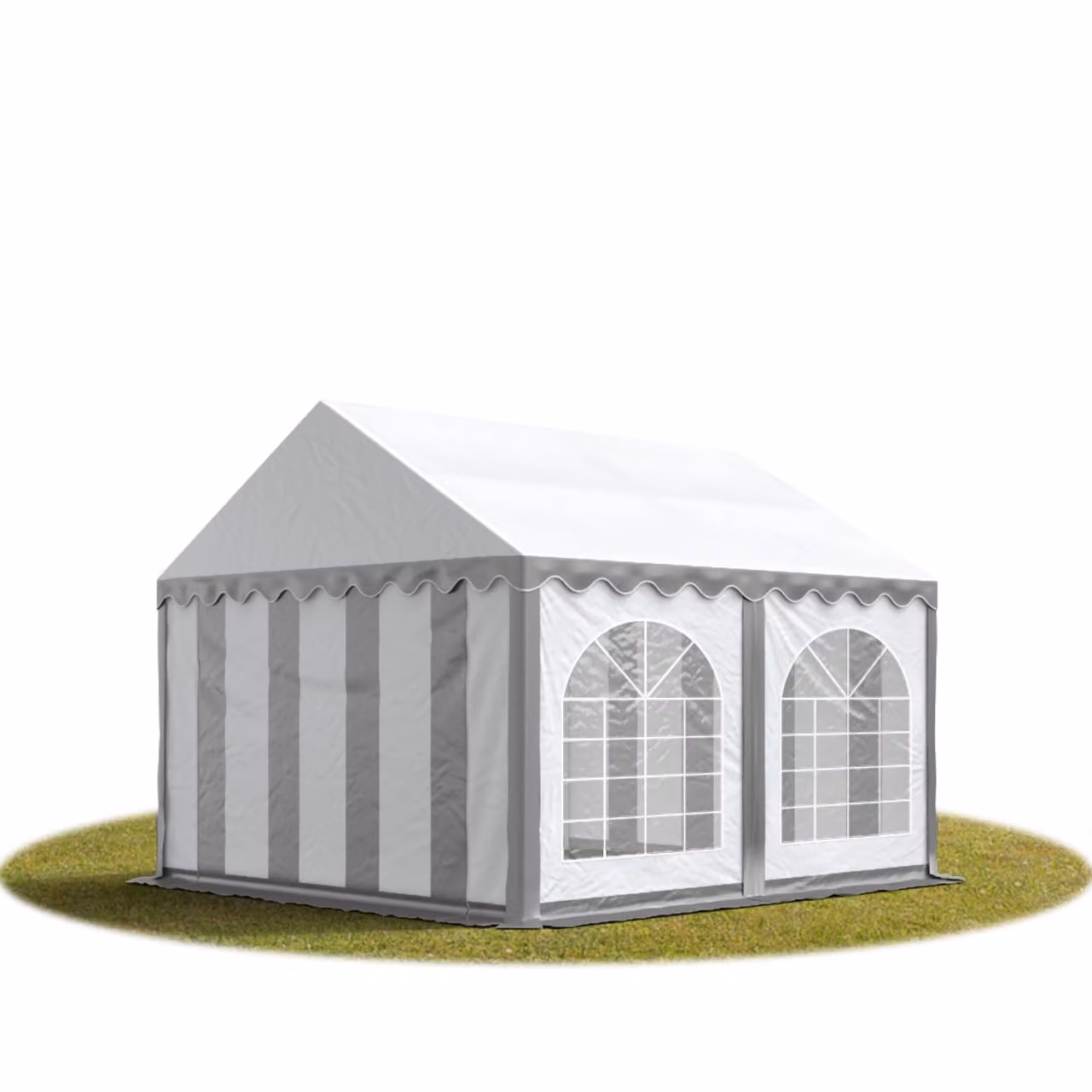 Tendone per feste grigio-bianco 4x4 m Gazebo da giardino impermeabile