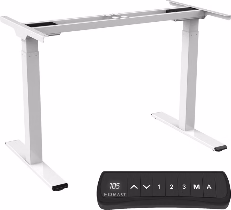 ESMART ERX-122W Bianco Struttura ergonomica per scrivania in piedi/seduti Regolabile elettricamente in altezza in modo continuo da 71 a 120 cm 3 memorie di attività Montaggio rapido