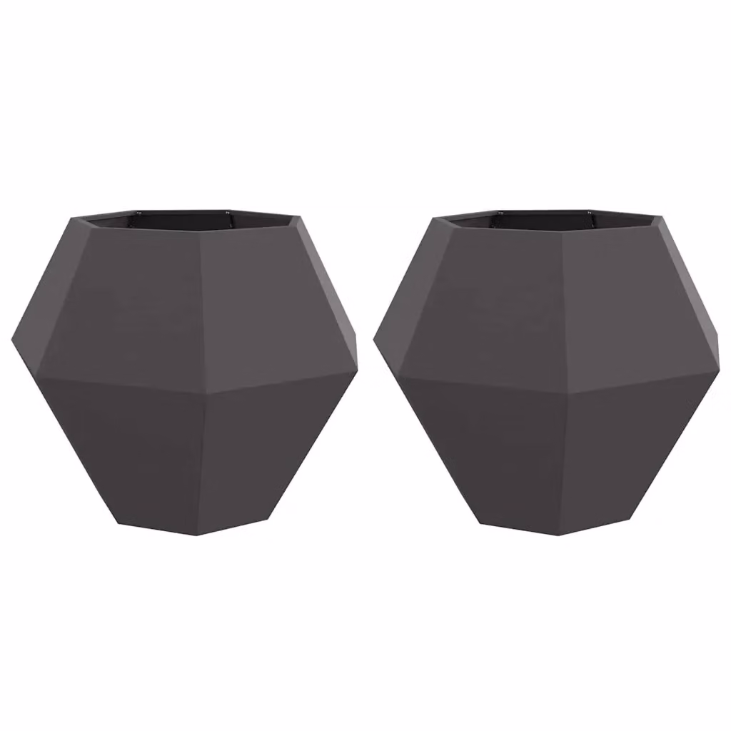 Set di 2 fioriere vidaXL in acciaio nero L/P/H: 100 x 100 x 80 cm – 2