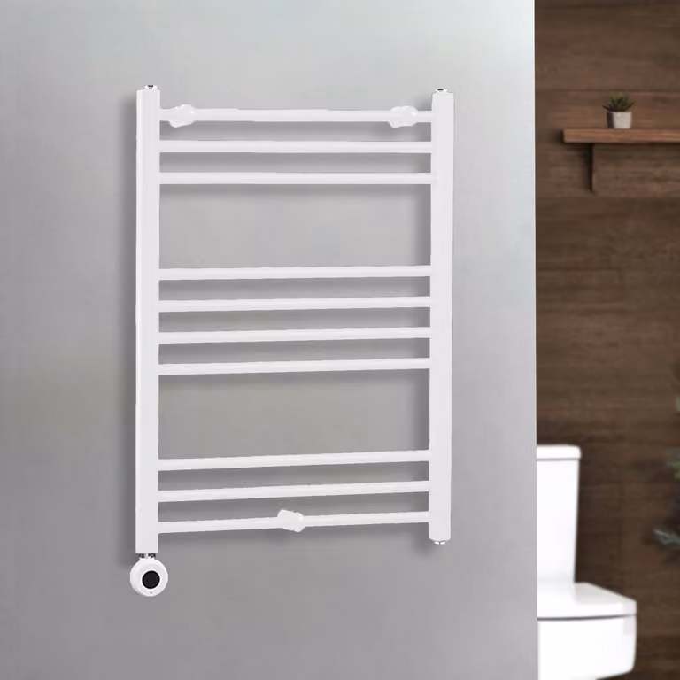 Scaldasalviette Elettrico Termostatico ECOSO by Hudson Reed, Bianco, L: 60 cm, H: 80 cm