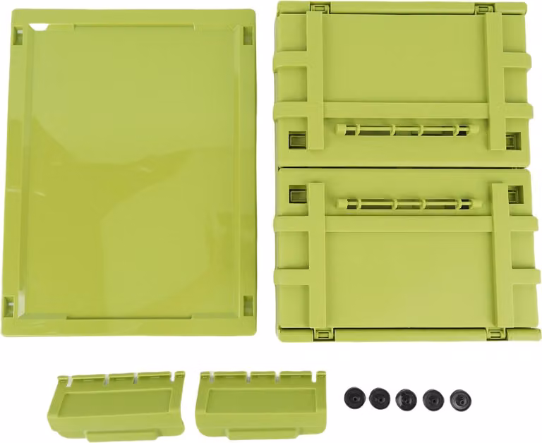Contenitore con coperchio, 20 l, contenitore impilabile, rotelle, scatola pieghevole, organizer per camera da letto, soggiorno, ufficio, verde, S