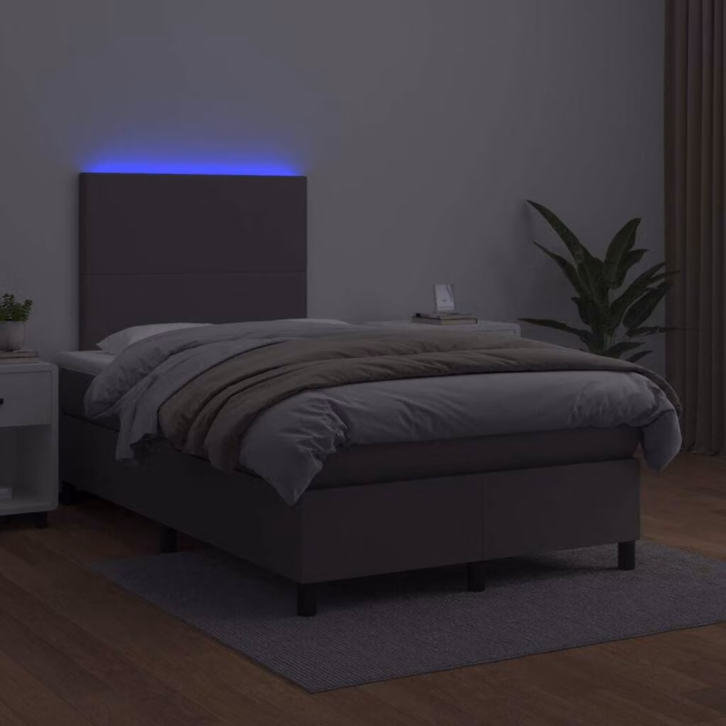 Maison Exclusive - Giroletto Molle con Materasso e LED Grigio 120x200cm Pelle finta