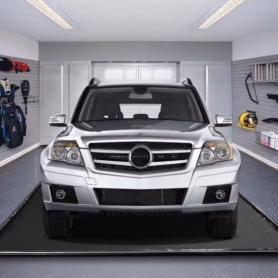 Tappeto di contenimento antiscivolo per garage in PVC 1000D nero, idrorepellente e resistente a fango e neve, L: 5,5 m x P: 2,4 m