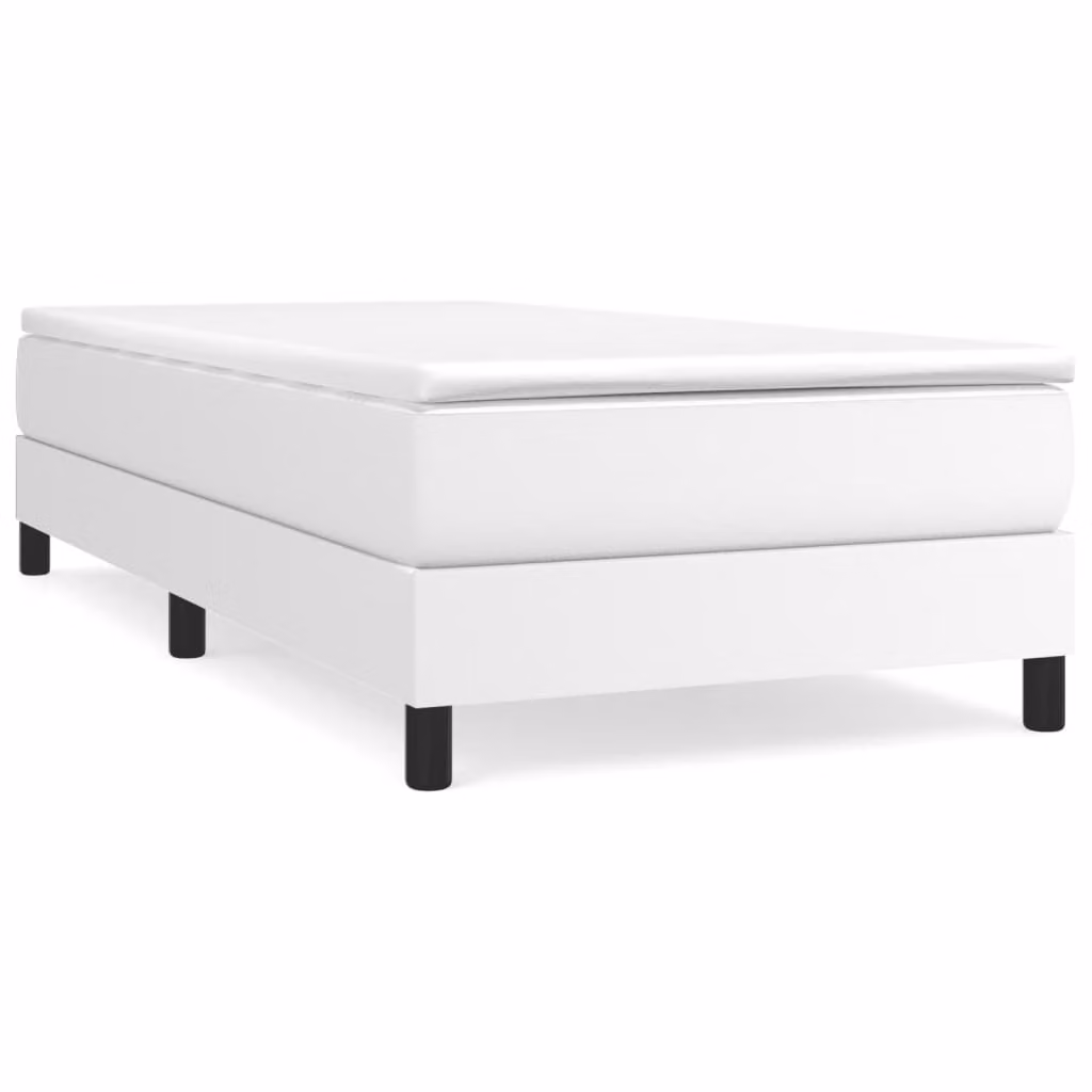 Giroletto a Molle con Materasso Bianco 80x200 cm in Pelle finta