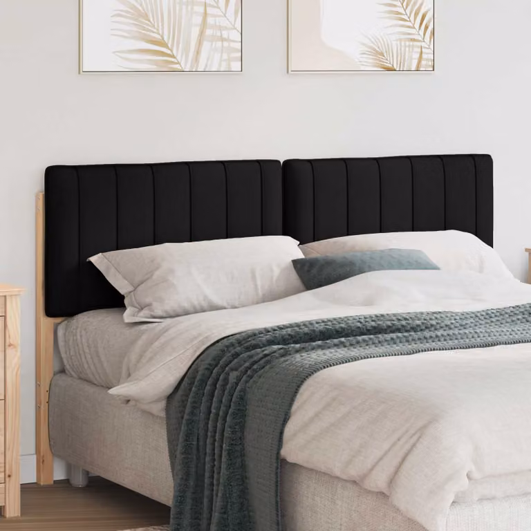 Testiera imbottita vidaXL in pino massello Marrone e Nero 155,5 cm