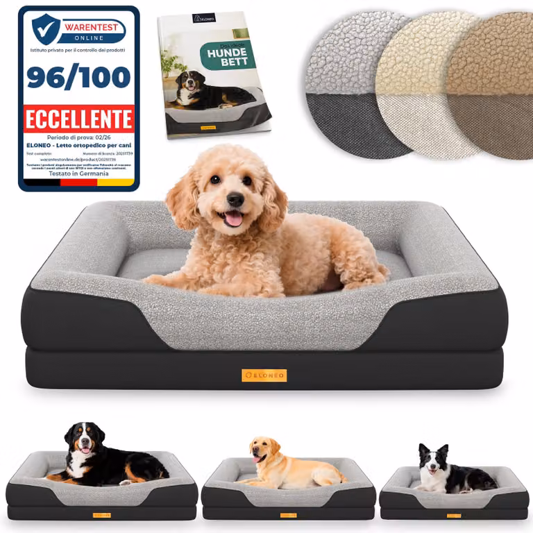 ELONEO Letto ortopedico per cani, taglia S - Nero