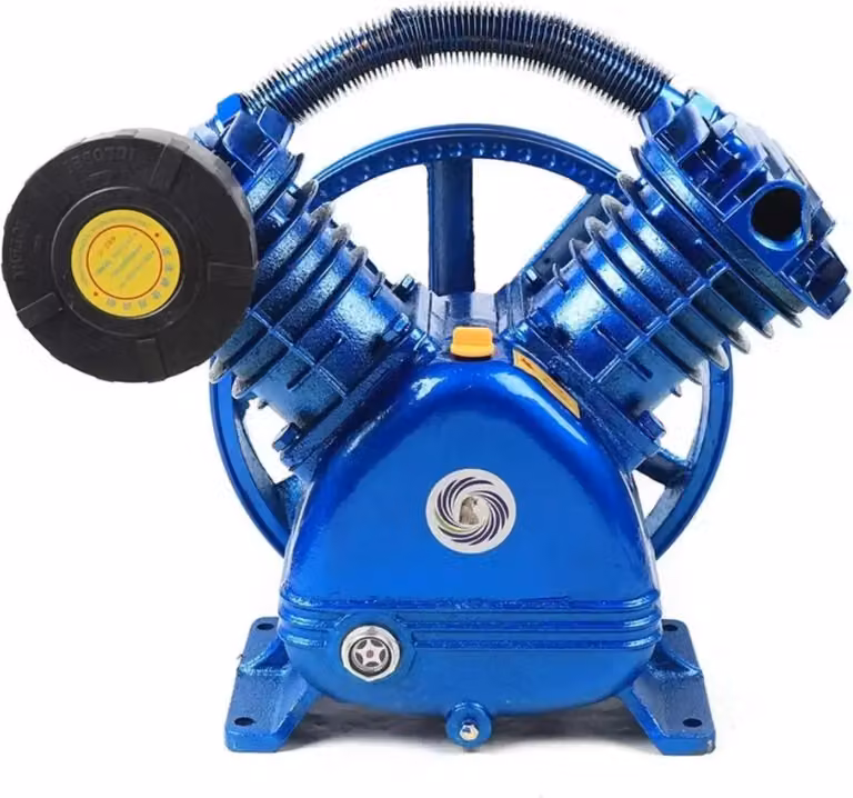 Compressore d'aria, 5,5 cavalli, design a due cilindri, colore blu