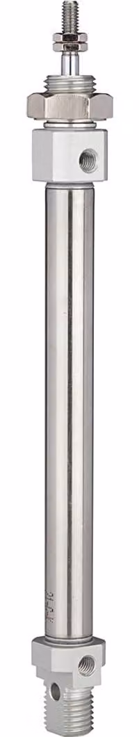 Cilindro circolare Riegler «MI» a doppia azione, Ø pistone 10, corsa 100, M5x0,8