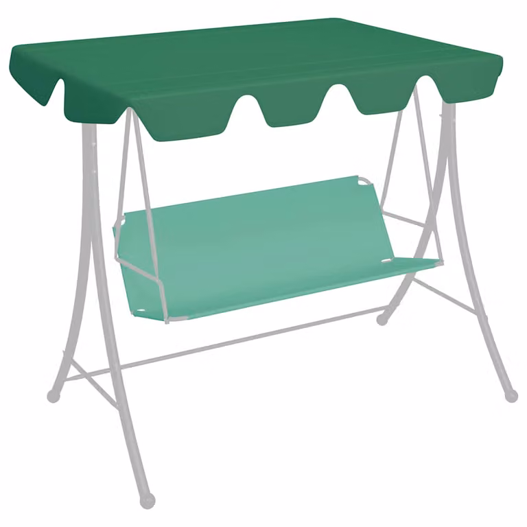 Baldacchino per dondolo da giardino vidaXL verde in poliestere rivestito in PVC L/P: 150 x 105 cm, H: 130 x 70 cm