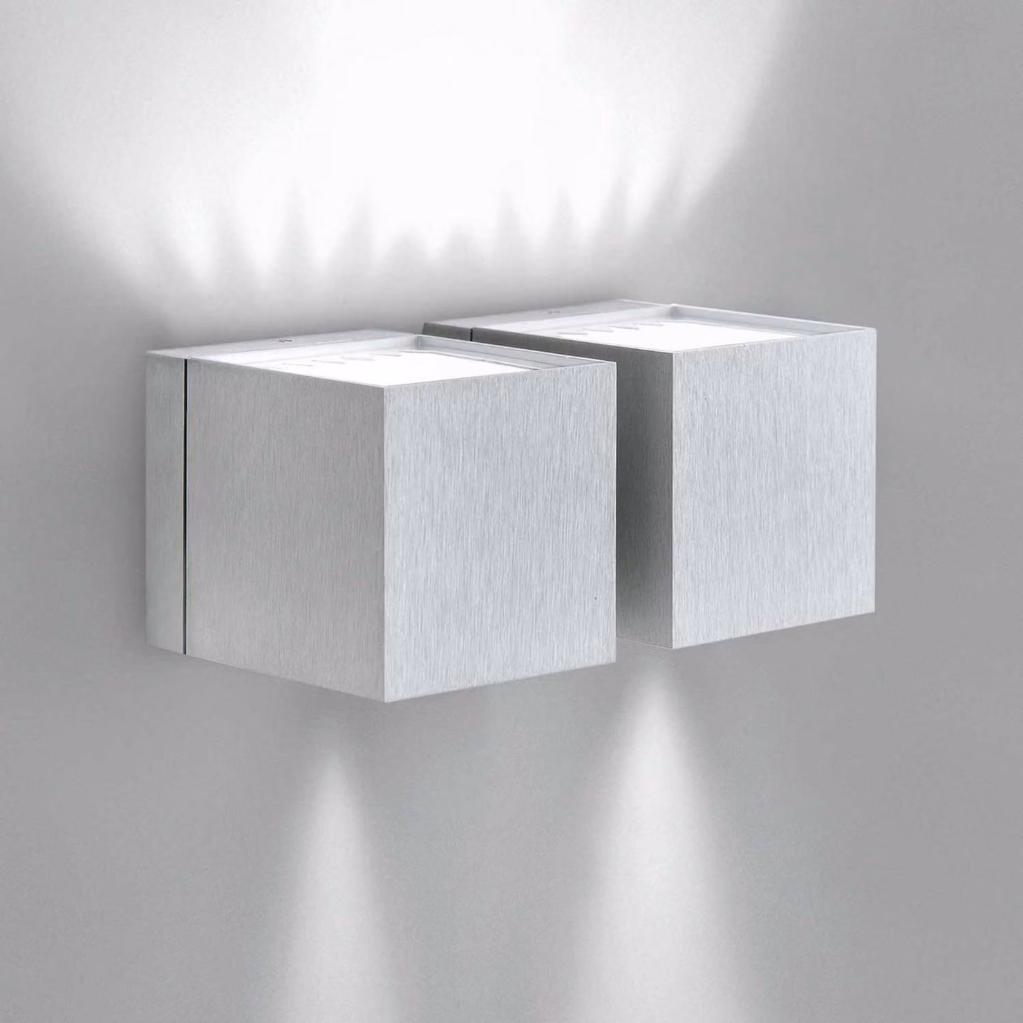 Milan Iluminación Applique da parete DAU, dimmerabile, Alluminio / Grigio / Zincato, Soggiorno / Sala da pranzo, Alluminio, Moderno, Applique