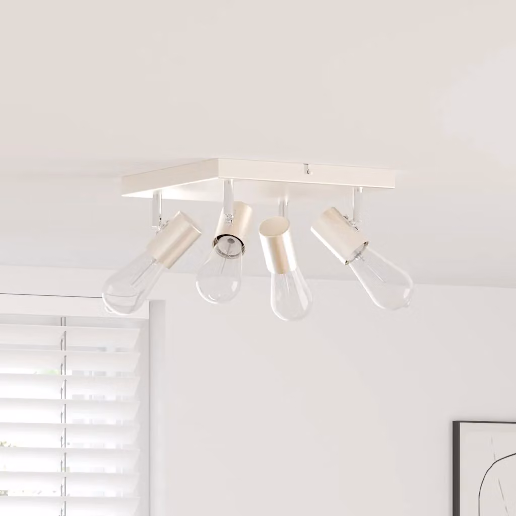 Faretto da soffitto regolabile vidaXL in metallo argento L 26 cm x P 26 cm x H 11,5 cm