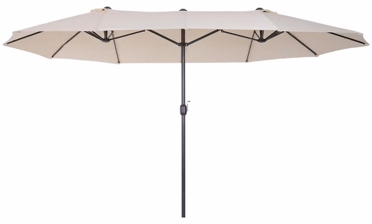 Ombrellone da Giardino 4,6x2,7 m Palo Ø48 mm Doppio Tetto Beige