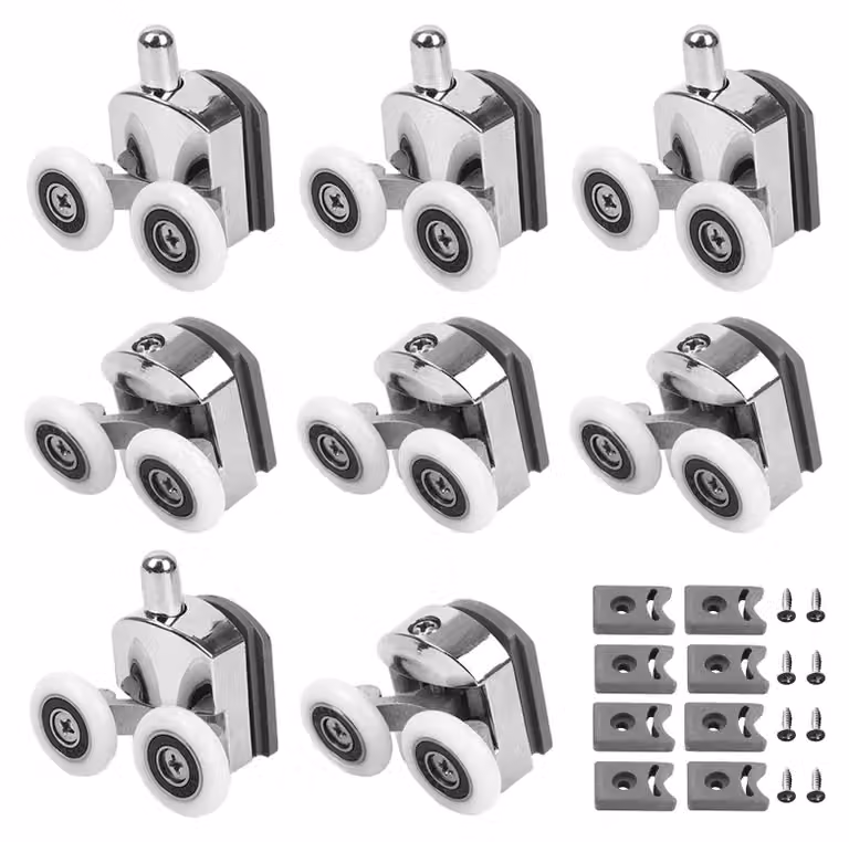 Set di 8 rotelle per porte doccia in vetro