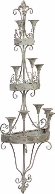 Lampada da parete in legno e metallo grigio invecchiato 43,5x21x142CM