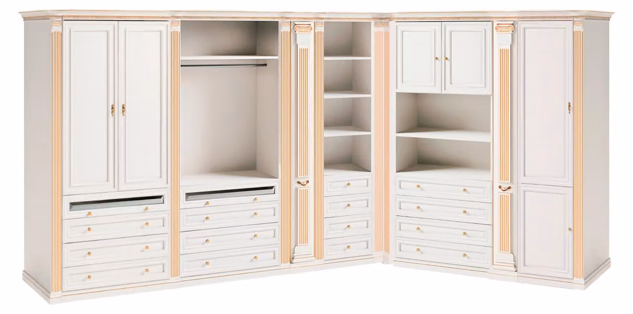 Eleganter Weißer Eckkleiderschrank Moderne Schlafzimmer Holz Schränke