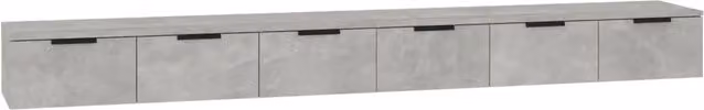 Set di 2 pensili da muro moderni in legno composito grigio opaco L 102 cm x P 30 cm x H 20 cm