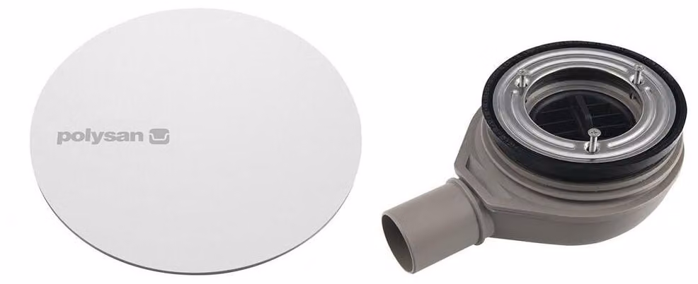 Sifone per piatto doccia MIRAI, diametro 90 mm, DN40, coperchio bianco