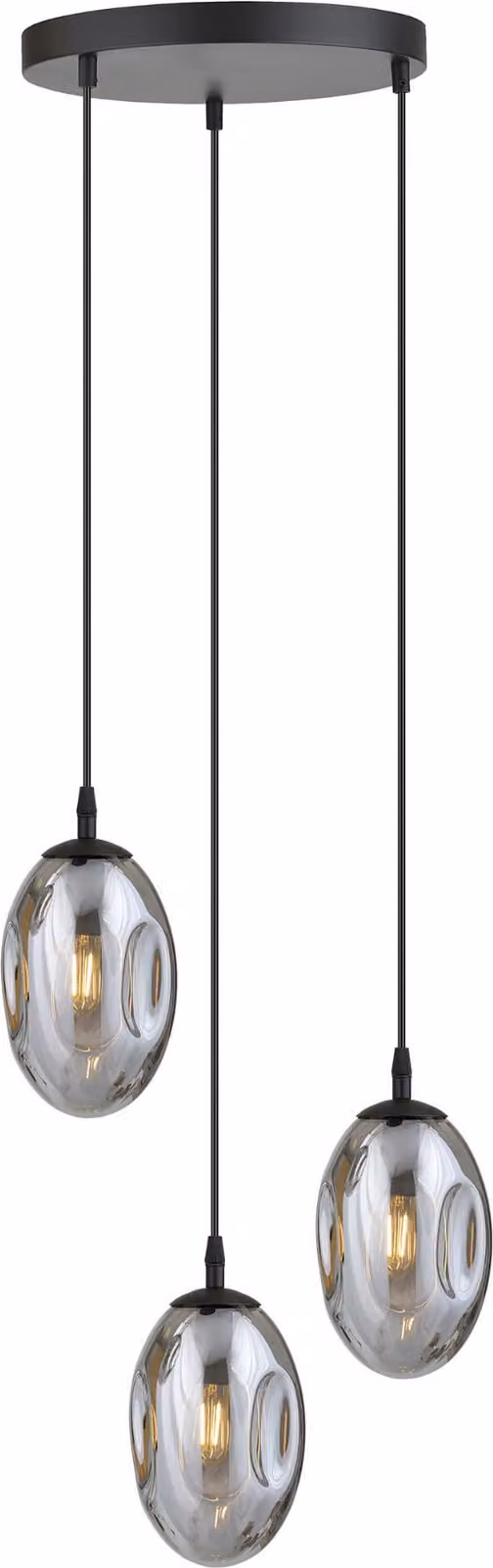 Lampadario Emibig 3xE14 10W ASTRAL con 3 paralumi color grafite 1266/3PREM