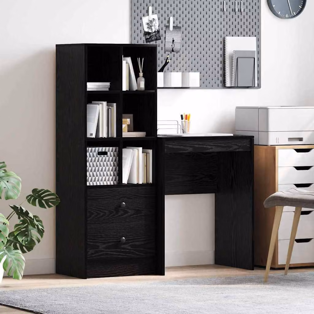 Maison Exclusive - Scrivania con cassetto 2 pcs Rovere Nero