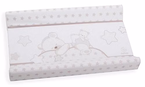 Italbaby Materassino Fasciatoio Universale per Cambio Pannolino 49x81x10 cm - Morbido Impermeabile e Lavabile, 2 Sponde di Sicurezza, Tasca di Fissaggio, Fantasia Stelline Sogni d'oro - Made in Italy