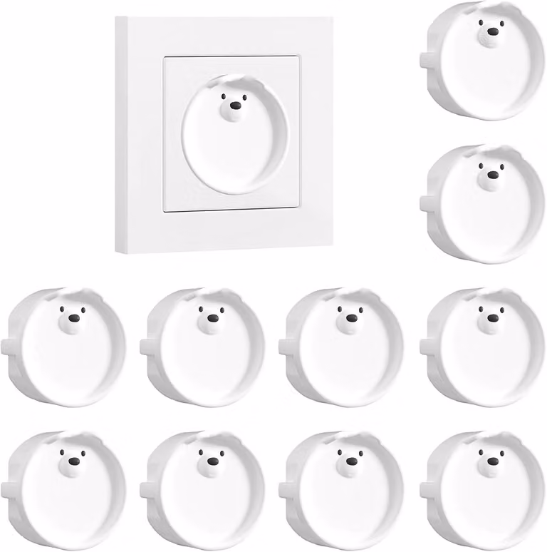 Copertura per prese elettriche - 10 pezzi - Tipo F - Protezioni per prese in silicone - Copertura decorativa - Protezione contro la polvere - Ideale per cucina e bagno