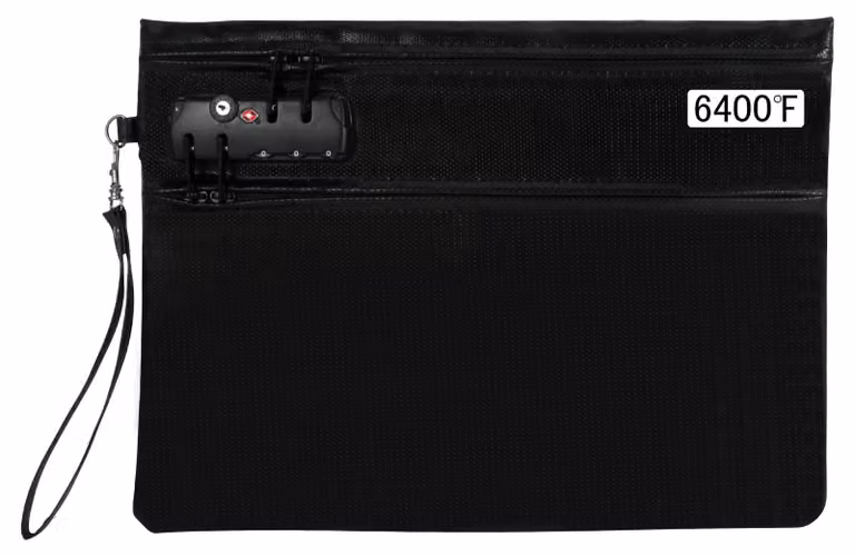 Cartelle resistenti al fuoco - 36 x 26 cm, colore nero - Impermeabili e resistenti al fuoco
