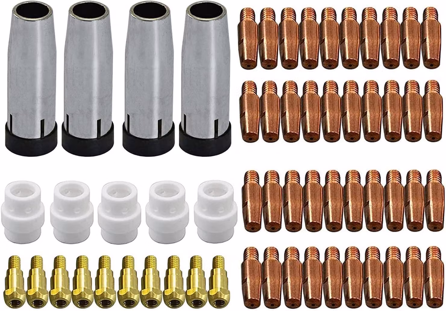 Solidchoice - Set completo da 59 pezzi per saldatrice MIG MAG 24KD MB24, con ugelli e elettrodi di contatto
