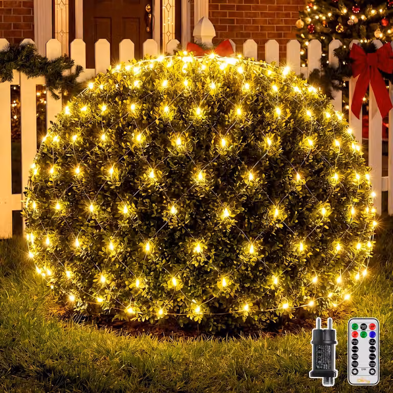 Pannello luminoso a LED, dimensioni 2x2 metri, 120 LED bianco caldo, 8 modalità, timer